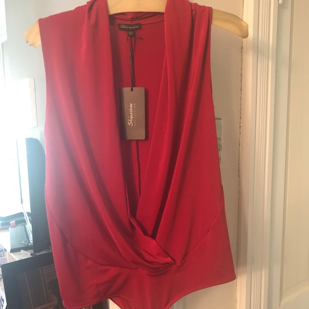 Red tank style leotard